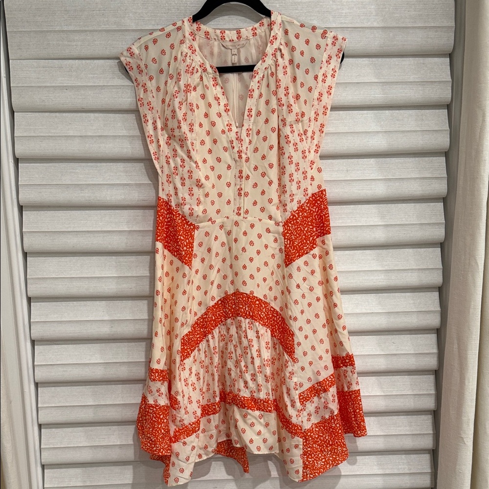 Rebecca Taylor Red and Cream Floral Mini Dress